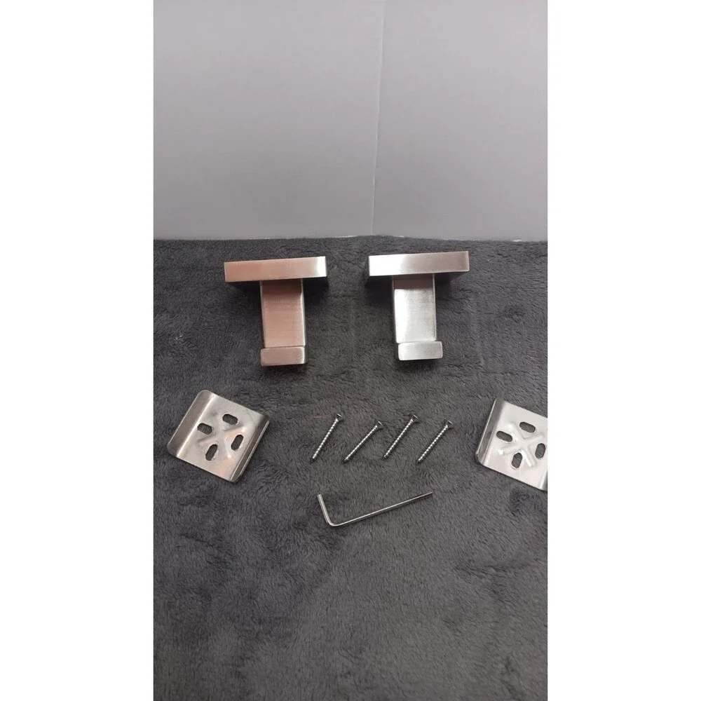 Set Of 2 Simple Angle Brushed Nickel Towel Hooks S-GD08P-2N